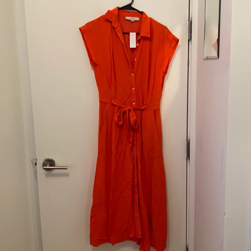 NWT Loft Orange Dress